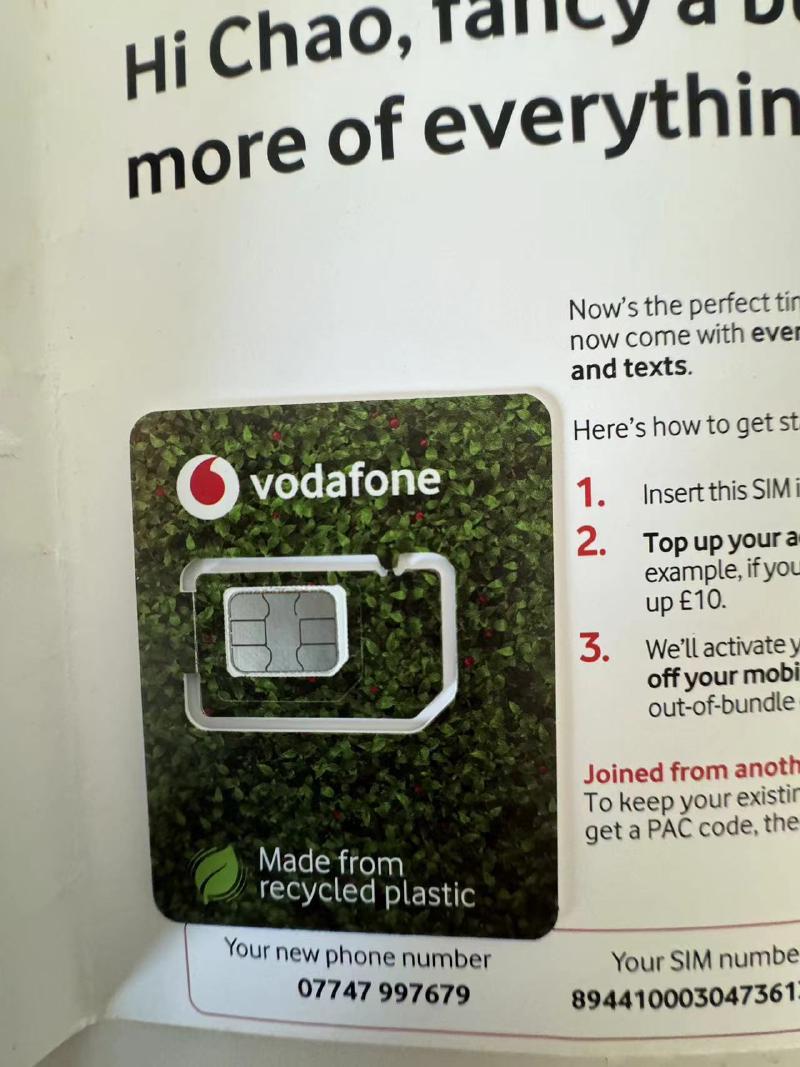 Featured image of post 我从英国转运回来的沃达丰(Vodafone)手机卡申请及激活攻略